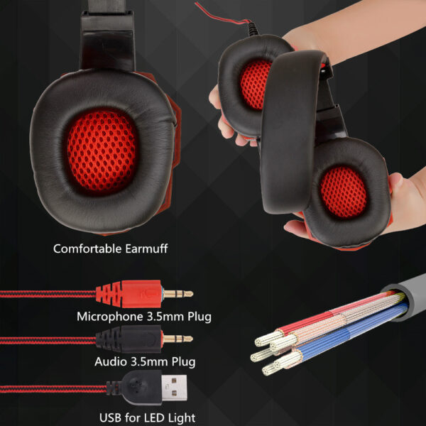 14947528591872.jpg Wired Luminous Gaming Headset with Mic – 3.5mm & USB for PC, PS4, Laptop