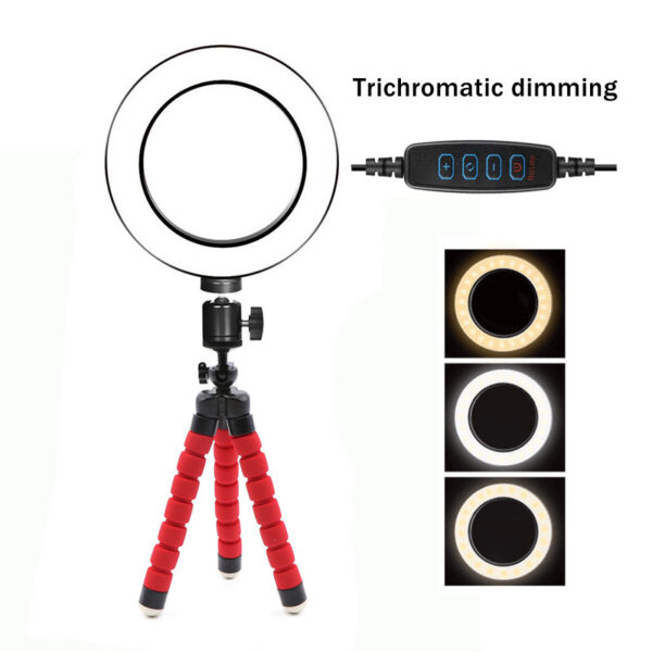 1619084638306.jpg 6-Inch LED Ring Light with Tripod | USB Fill Light for Phone & Camera