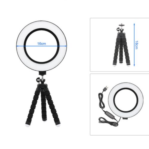 6-Inch LED Ring Light with Tripod | USB Fill Light for Phone & Camera