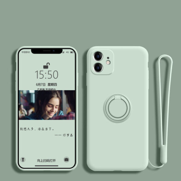 18441136321568.jpg Liquid Silicone Phone Case – Soft Metal Frame, Solid Color, Shockproof Back Cover