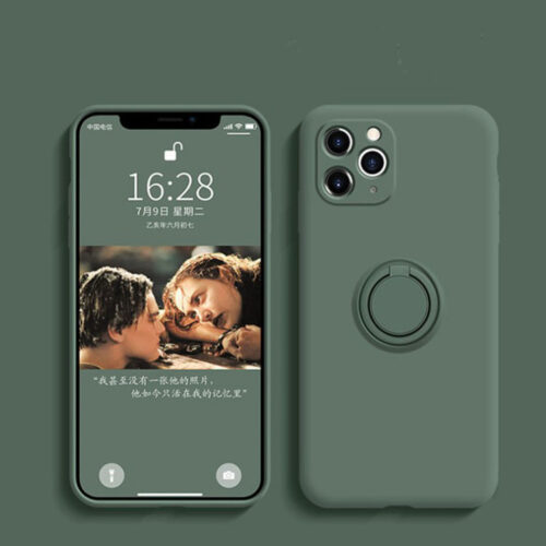 Liquid Silicone iPhone 12 Case with Ring Bracket - Non-Apple, Fully Compatible