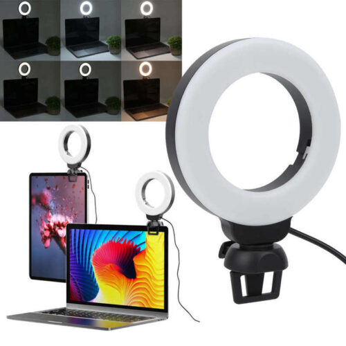 4-Inch USB LED Ring Light with Phone Holder | Adjustable Brightness & Color