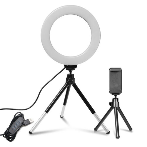 16cm USB Ring Light with Stand – Dimmable Fill Light for Video & Makeup