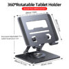 cd32802c-a3b8-4c3e-8a80-85ca19c40d7c.jpg 360° Rotatable Folding Tablet Stand | Portable & Adjustable